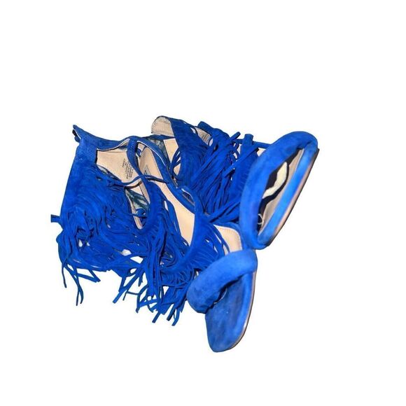 ✨Steve Madden Fringly Cobalt Blue Suede Sz 8 Heels✨ - Picture 12 of 13